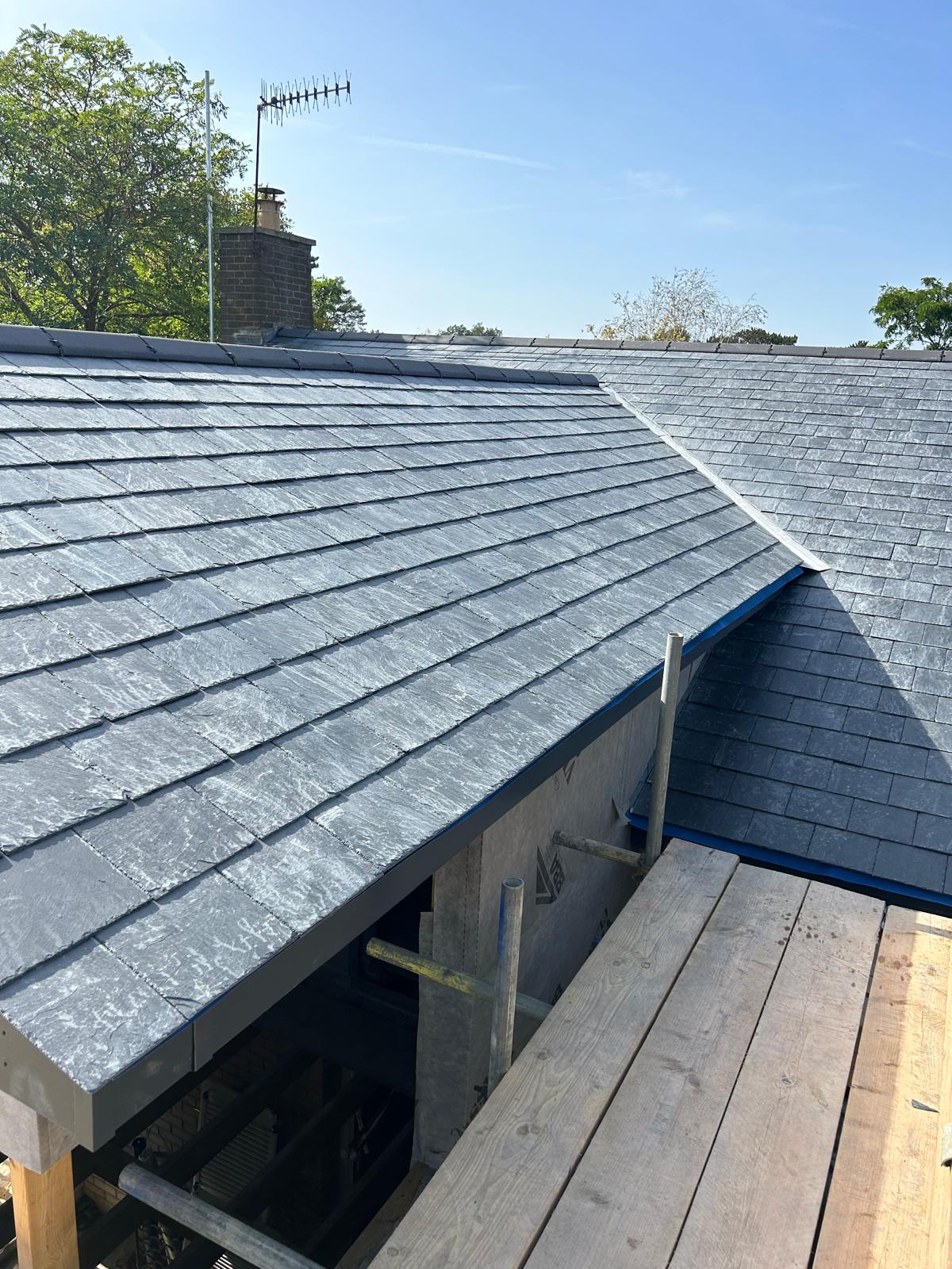 Slate roof completed by DeTech Roofing